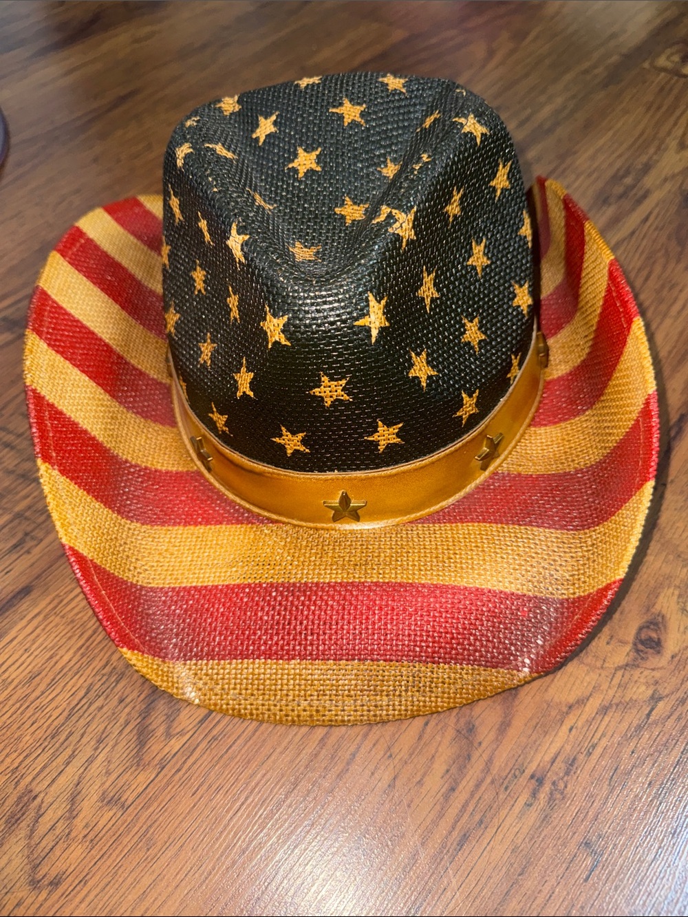 Western Star Straw Cowboy Hat - Red & Gold 44.T
